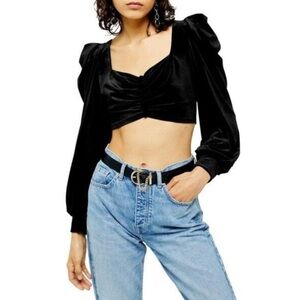 TOPSHOP Long Sleeve Crop Top